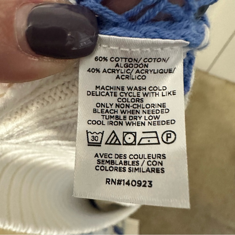 Ann Taylor LOFT Mixed Pointelle Sweater in Rainwashed Blue Size XL NWT - Picture 6 of 8